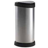 Curver DECO Bin 240641 Afvalbak 40 l (b x h x d) 335 x 685 x 285 mm Zilver, Zwart 1 stuk(s) - thumbnail