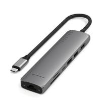 Satechi USB-C 7-in-1 Slim multiport adapter (ethernet) - Space Grey - thumbnail