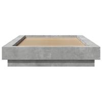 Bedframe met LED-verlichting bewerkt hout betongrijs 90x200 cm - thumbnail