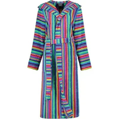 Cawö Cawo Dames Badjas met capuchon 7076 84 multicolor Maat 32/34