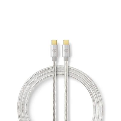 USB 2.0 Kabel voor Synchroniseren, Opladen en AV-Ondersteuning | Verguld 2,0m | USB C Male naar USB C Male | Voor Aansluiten van Smartphones en Mobiele Apparaten