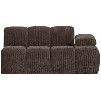 Woood Mojo 1,5-zits bank arm rechts ribstof Bruin