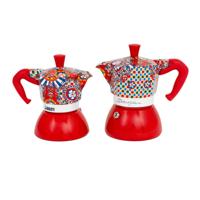 Italiaanse Koffiepot Bialetti MOKA D&G Rood Roestvrij staal 4 Koppar - thumbnail