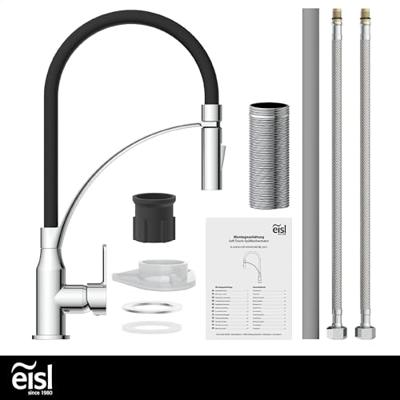 EISL CARNEO ééngreepsmengkraan keuken | choom-zwart met soft-touch uitloop - NI183CARCRB NI183CARCRB EISL CARNEO ééngreepsmengkraan keuken | choom-zwart met soft-touch uitloop - NI183CARCRB NI183CARCRB