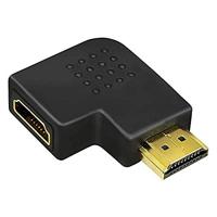 LogiLink AH0008 HDMI High Speed Adapter, 90 graden plat gehoekt en met vergulde contacten, ideaal voor Full HD, stekker op bus zwart - thumbnail