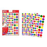 Apli Kids verwijderbare stickers, cirkel, blister met 624 stuks in geassorteerde kleuren en groottes - thumbnail
