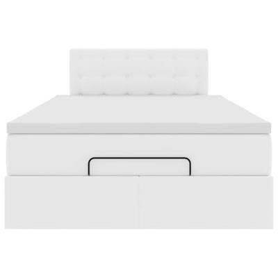 Ottoman bed met matras 120x190 cm kunstleer wit