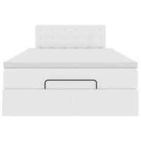 Ottoman bed met matras 120x190 cm kunstleer wit - thumbnail