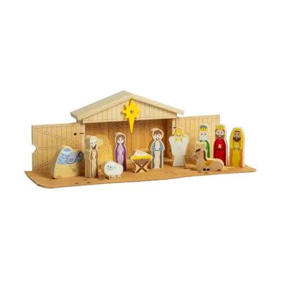 Bigjigs houten kerststal set, 13dlg. Bigjigs houten kerststal set, 13dlg.