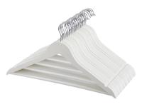 W5 Houten kledinghangers 20 stuks (Wit) - thumbnail