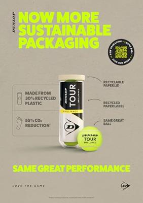 Tennisballen Dunlop D TB TOUR BRILLANCE 3 PET 601620 Geel