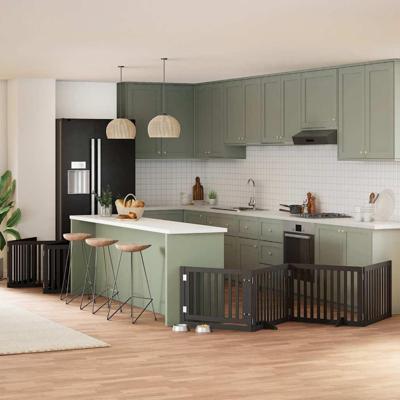 Hondenhek inklapbaar 10 panelen 800 cm populierenhout zwart