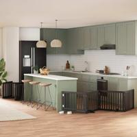 Hondenhek inklapbaar 10 panelen 800 cm populierenhout zwart - thumbnail