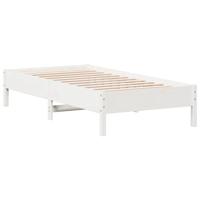 Bedframe massief grenenhout wit 75x190 cm - thumbnail