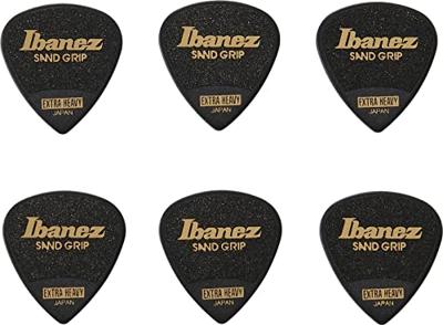 Ibanez PPA16XSGBK Grip Wizard Sand Grip plectrumset 6-pack extra heavy zwart Ibanez PPA16XSGBK Grip Wizard Sand Grip plectrumset 6-pack extra heavy zwart