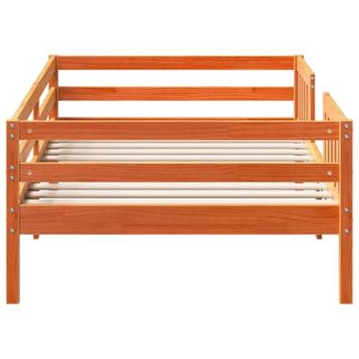 Bedframe zonder matras massief grenenhout wasbruin 100x200 cm