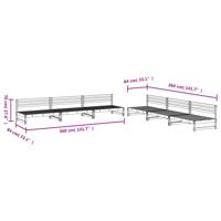 6-delige Loungeset massief grenenhout grijs - thumbnail