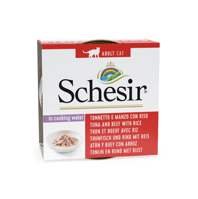 SCHESIR in cooking water Tuna with beef and rice - nat kattenvoer - 85 g