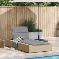 Ligbed met zwevend kussen poly rattan beige - thumbnail
