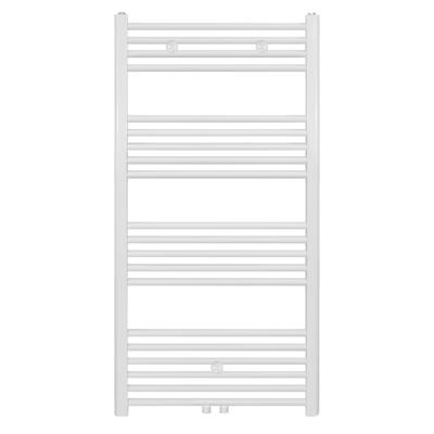 Belrad Handdoekradiator - middenaansluiting - 1200X600mm - 616 Watt - Wit Mat Geborsteld BWM1200600
