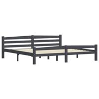 Bedframe massief grenenhout donkergrijs 200x200 cm - thumbnail