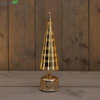 Kerstboompje glas ruit 10led warm wit d10x39 cm goud mat/glans Anna's Collection - Annas collection - thumbnail