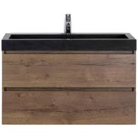 Maxx XL Badmeubelset 100 cm - Tabacco - Wastafel Lucca 1 Kraangat - thumbnail