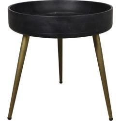 HSM Collection bijzettafel Ventura - zwart/goud - 42x40 cm