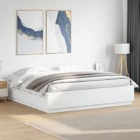 Bedframe massief hout wit 200x200 cm - thumbnail
