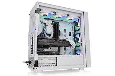 Thermaltake CA-1T9-00M6WN-01 Midi-tower PC-behuizing Wit 3 voorgeïnstalleerde LED-ventilators, LCS-compatibel, Zijvenster, Geschikt voor DIY-waterkoeling, Thermaltake CA-1T9-00M6WN-01 Midi-tower PC-behuizing Wit 3 voorgeïnstalleerde LED-ventilators, LCS-compatibel, Zijvenster, Geschikt voor DIY-waterkoeling,