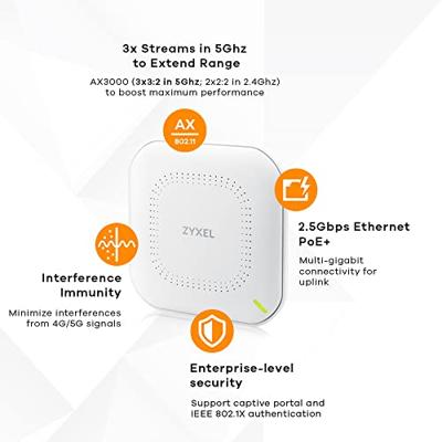 Zyxel NWA90AX PRO 2400 Mbit/s Wit Power over Ethernet (PoE) Zyxel NWA90AX PRO 2400 Mbit/s Wit Power over Ethernet (PoE)