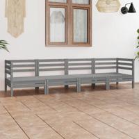 4-delige Loungeset massief grenenhout grijs - thumbnail