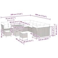 Tuinbankenset 13 pcs Beige poly rattan - thumbnail