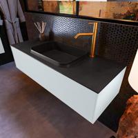 Badkamermeubelset Mondiaz Erin 120 cm met 1 Lade met RIDGE Wastafel Midden Urban met 1 kraangat Greeploos Mat Clay - thumbnail