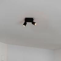 QAZQA Moderne badkamer spot zwart vierkant 2-lichts IP44 - Ducha - thumbnail