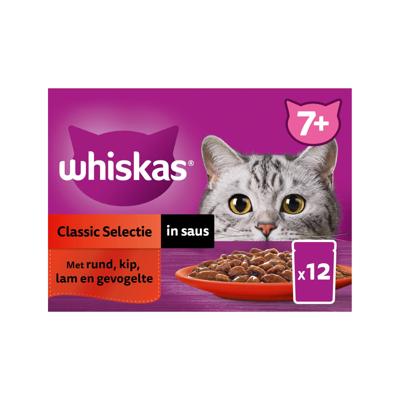 Whiskas 7+ Classic Selectie in saus multipack (12 x 85 g) 2 verpakkingen (24 x 85 g)