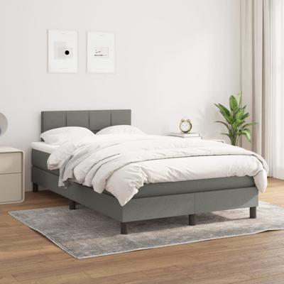 Boxspring met matras stof donkergrijs 180x200 cm