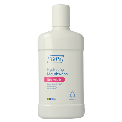 TePe Hydraterende mondspoeling droge mond unflavoured 500 Milliliter