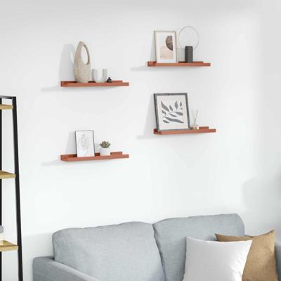 Wandplank met plank 4 pcs Rood 40 x 9 x 3 cm Bewerkt hout