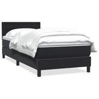 Boxspring met matras fluweel zwart 90x220 cm - thumbnail