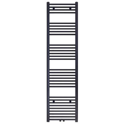 Designradiator Nile Gobi 180x40 cm Geborsteld Mat Zwart Midden-Onderaansluiting Aquasplash