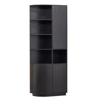 WOOOD Opbergkast 'Finca' Links, Mat zwart, 210 x 78cm - thumbnail