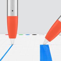 Logitech Crayon Touchpen Herlaadbaar, Met verwisselbare carbonpunt, Met precieze schrijfpunt, Bluetooth, Palm-Blocking-technologie Oranje, Zilver - thumbnail