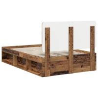 Bedframe met hoofdeinde Oudhout 120 x 200 cm Massief grenenhout - thumbnail