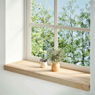 Vensterbanken 2 st onbehandeld 80x25x2 cm massief eikenhout
