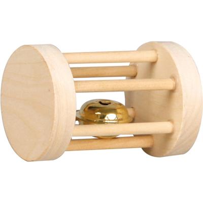 Knaagdierspeelgoed Rammelaar met Bel Carnaval - dia 5 x 7 cm 7 x 5 x 5 cm Flamingo Bruin