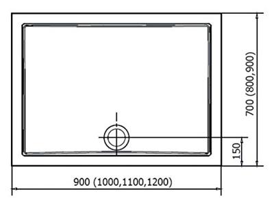 Douchebak Gegoten Marmer Sapho Karia 110x80x4 cm Rechthoek Wit Douchebak Gegoten Marmer Sapho Karia 110x80x4 cm Rechthoek Wit
