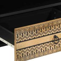 Tv-meubel 80x33,5x46 cm massief ruw mangohout zwart - thumbnail
