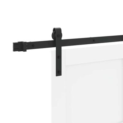 Schuifdeur Wit en zwart 83 x 202 cm Massief grenenhout en staal