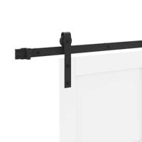 Schuifdeur Wit en zwart 83 x 202 cm Massief grenenhout en staal - thumbnail